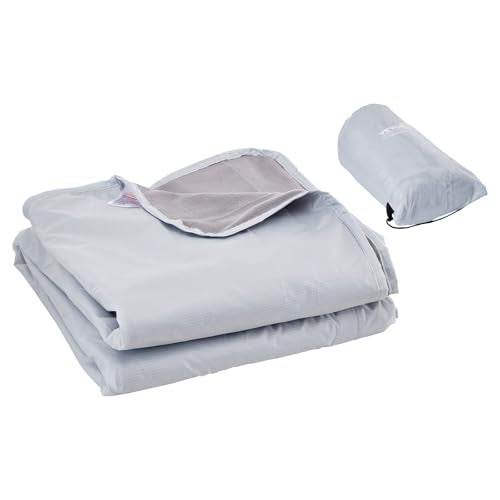 VEVOR Camping Blanket, Large Warm Wearable Stadium Blanket, Waterproof & Windproof, Polyester Fleece, Flame Retardant, Great for Outdoors, Picnics, Hiking, Sports Events, Travel, 79" x 59", Light Grey - color: Light Grey
