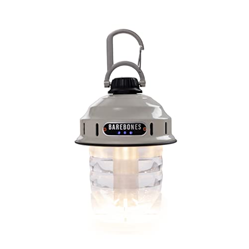 Barebones Beacon Hanging Light – Vintage White, Rechargeable LED Camping Lantern with Adjustable Brightness – Weatherproof Vintage-Style Hanging Lantern for Outdoor Adventures and Year-Round Use - color: Vintage White
