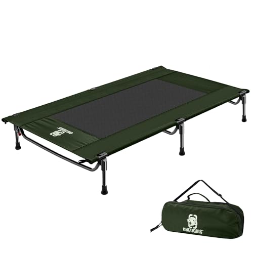 ONETIGRIS Elevated Dog Bed, Outdoor Dog Cod Large Raised Dogs Bed with Chew Proof Mesh, No-Slip Portable Dogs Cot Bed for Indoor & Outdoor Portable (Green, Medium) - color: Green, size: Medium