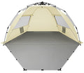 Oileus X-Large 4 Person Beach Tent Sun Shelter - Portable Sun Shade Instant Tent for Beach with Carrying Bag, Stakes, 6 Sand Pockets, Anti UV for Fishing Hiking Camping, Waterproof Windproof, Khaki - color: Khaki