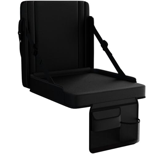 Stadium Seats with Back Support 1PACK Adjustable Bleacher Chairs with Back and Cushion Bleacher Seat with Cup Holder, Carry Handle & Shoulder Strap for Outdoor Sports Events, Picnics - color: Black-1pc-xl-large