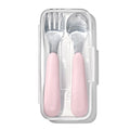 OXO Tot On-The-Go Fork and Spoon Set - Blossom - color: Blossom