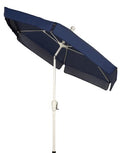 FiberBuilt Umbrellas Garden Umbrella with Push-Button Tilt, 7.5 Foot Navy Canopy and White Pole - color: Navy with White Pole, style: With Tilt