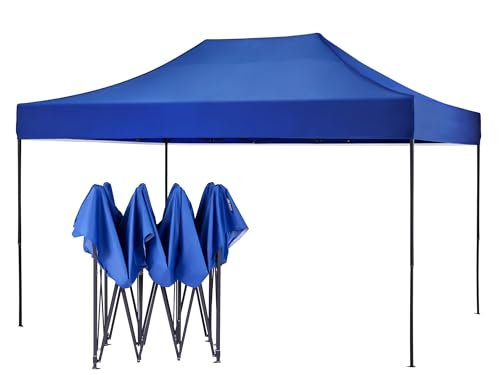 American Phoenix 10x15 Canopy Tent Pop Up Tents Canopy Portable Instant Canopies Outdoor Market Shade Shelter (10'x15' (Black Frame), Blue) - color: Blue