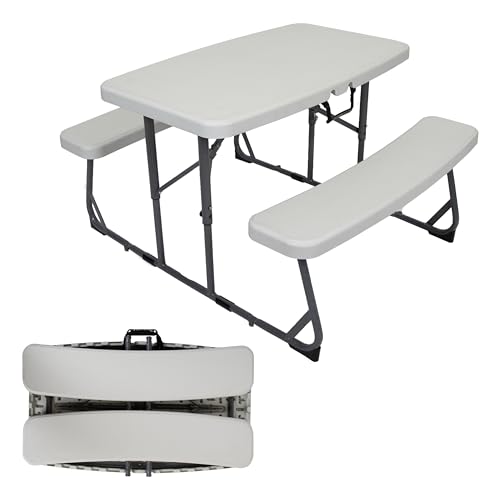 Stansport Compact Portable Kids Picnic Table – Foldable Space-Saving Design with Locking Legs – Lightweight Children’s Picnic Set for Travel, Parks, Campsite – Durable Steel Frame & Easy Clean Surface - style: Kids