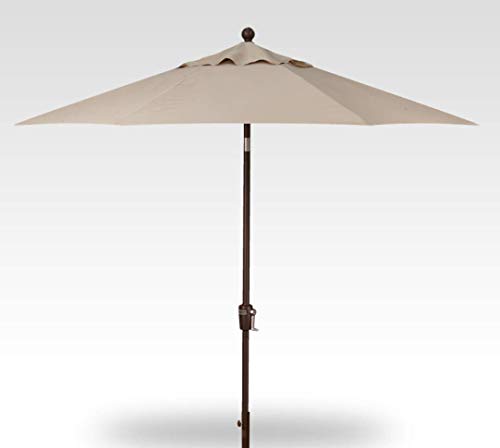 Treasure Garden Octagonal 9 ft Patio Umbrella - Outdoor Furniture Table Umbrella – Push-Button Tilt – Bronze Aluminum Frame (Obravia, Khaki) - color: O'bravia Khaki w/Bronze Frame, size: 9 FT Push Button Tilt