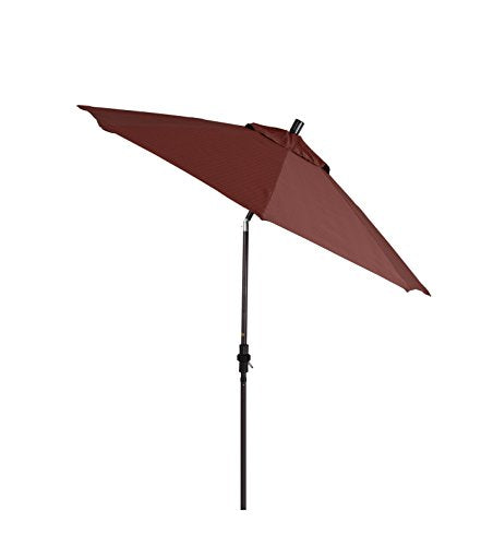 California Umbrella 9' Round Aluminum Patio Umbrella, Crank Lift, Collar Tilt, Bronze Pole, Terrace Adobe Olefin - color: Adobe
