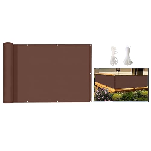 3.3'x16' 100% Solid Non-See-Through Privacy Fence Panel, Garden Privacy Fence, Full Privacy Protect for Balcony, Backyard,Porch, Railing and Pool, Brown - color: Brown, size: 3.3' x 16'