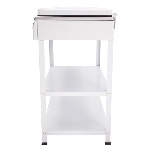 5 Burner Gas Stove with Wind Shield Portable 2.5KW Natural Gas Stove with 2 Storage Shelves for RV Apartment Outdoor Cooking - style: 5 Burner-White