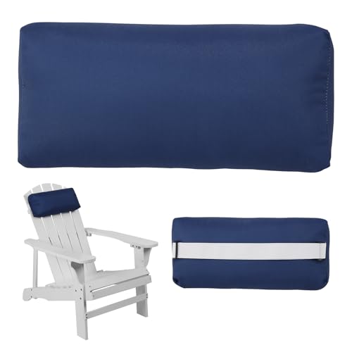 Headrest Pillow for Patio Chaise Lounge Chair, Outdoor Chaise Pillows with Adjustable Elastic Stripe Head Resting Pillows for Recliner Office Chair, Dark Blue - color: Dark Blue