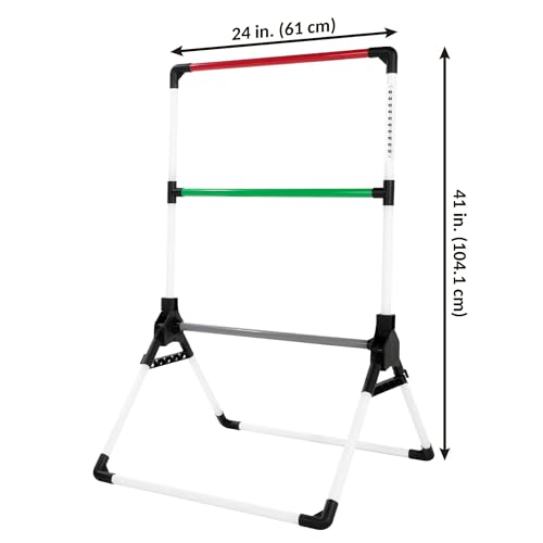 MD Sports Ladder Toss Game Set, Portable Foldable PVC with Weighted Base, Built-in Scoring, 2 Targets, 6 Bolos, Carry Bag, Perfect for Indoor Outdoor Gatherings