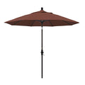California Umbrella 9' Round Aluminum Market Umbrella, Crank Lift, Collar Tilt, Bronze Pole, Terracotta Olefin - color: Terracotta