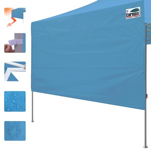 Eurmax USA 10x4.8 Pop Up Canopy SunWall-UV Protection for Tents,Blocks Sunlight&Wind,Water Resistant Side Wall Only,Easy Hook & Loop Installation,Fit for 10FT Straight Leg Shelters&Gazebo,Sky Blue - color: sky blue, size: 10x4.8