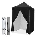 EAGLE PEAK 5x5 Instant Canopy with 4-Side Wall Panels, Small Pop up Portable Canopy Tent with Carry Bag, Light Weight Sun Shelter for Sports, Camping and Beach, Black - color: Black