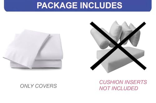 Prolinemax Style 3 - Mattress & Pillow Bolster Cushion for Outdoor Indoor Daybed Porch Swing Bed Contrast Trim Twin Size AD106 | Covers ONLY |