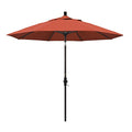 California Umbrella 9' Round Aluminum Patio Umbrella, Crank Lift, Collar Tilt, Bronze Pole, Sunset Olefin - color: Sunset