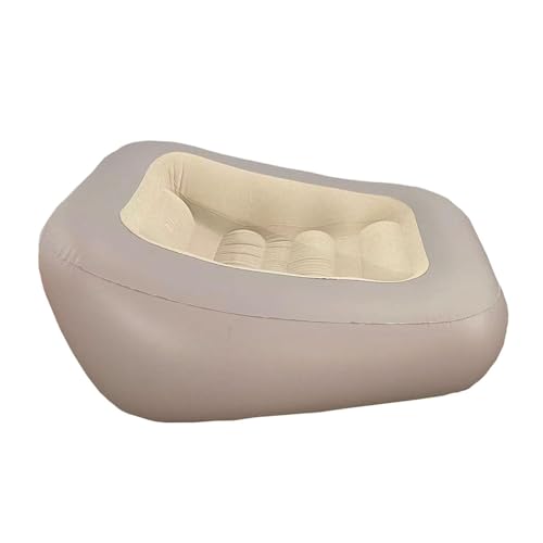 Camping Inflatable Lounger Folding Inflatable Sofa Chair Comfortable Lounge Outdoor Portable Couch Air Bed for Party Outside, Gray