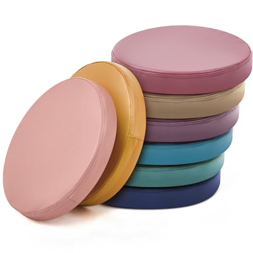 Juexica 8 Pcs Extra Thick Flexible Seating Floor Cushion Assorted Colored Floor Pillow Classroom Seat Cushion Soft Classroom Seating for Kid Learning(Morandi Color,13.8 x 13.8 x 2 Inch,Round) - color: Morandi Color
