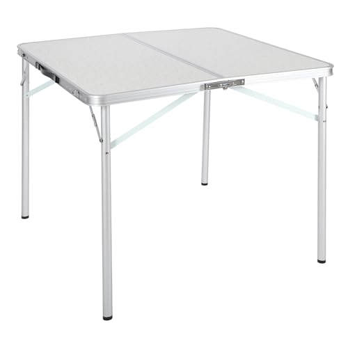 REDCAMP 32" Square Folding Camping Table with Adjustable Heights Legs, Lightweight Portable Aluminum Fold in Half Small Card Tables Bridge Tables for Outdoor Picnic, White - size: Square 2.6ft (32"x32")