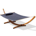 Lazy Daze Hammocks 12 FT 2 Person Double Quilted Hammock with Curved Steel Heavy Duty Stand and Pillow for Outside, Backyard, Patio, 450 Lbs Capacity, Dark Grey - color: Dark Grey