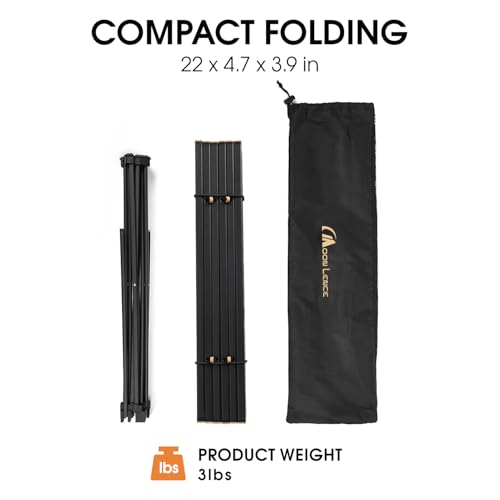 MOON LENCE Ultralight Folding Camping Table, Compact,Portable with Carry Bag, for Outdoor Cooking, Picnic, Camp, Boat, Travel (Black, Gold Side-S) - color: Gold, size: Small