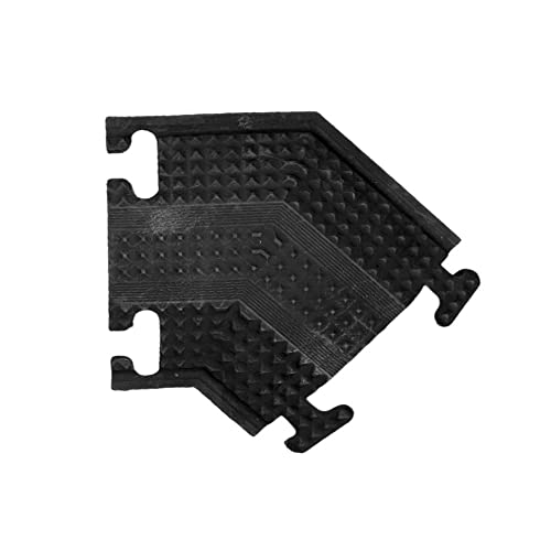 Kable Kontrol Drop Over Floor Cord Cover – 45 Degree Right Turn 1 Channel Cable or Wire Protector – Rubber Ramp Turn for Indoor and Outdoor Use – Black - color: Black, size: 1 Channel - Right Turn
