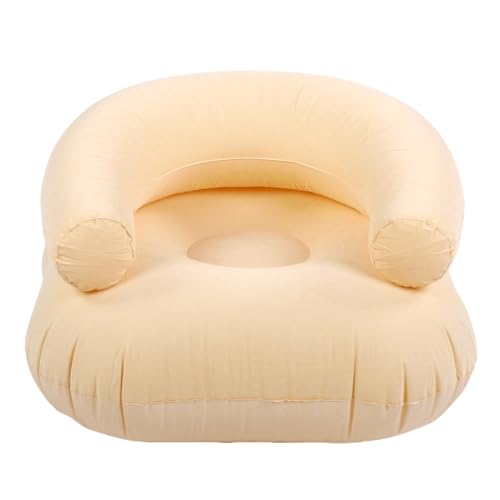 Yoidesu Inflatable Couch with Pump, Easy Setup, Ultralight, Blow up Lounger Chair, Suitable for Hiking, Camping, Beach, Festivals, Lightweight Air Sofa for Relaxing Anywhere (Beige) - color: Beige