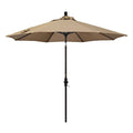 California Umbrella 9' Round Aluminum Patio Umbrella, Crank Lift, Collar Tilt, Bronze Pole, Terrace Sequoia Olefin - color: Sequoia