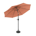 Pure Garden Patio Umbrella with Auto Tilt - 10ft Easy Crank Sun Shade with 19lb Weighted Base for Deck, Outdoor Furniture, or Pool (Terracotta)