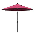 California Umbrella 9' Rd Pacific Trail Series Aluminum Patio Umbrella, Crank Lift, Push Button Tilt, Black Finish, Sunbrella Hot Pink Fabric - color: Hot Pink