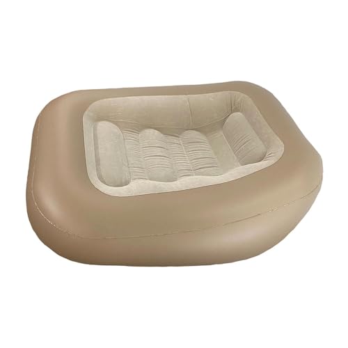 Inflatable Camping Lounger, Foldable Inflatable Sofa, Air Mattress, Couch for The Garden, Coffee - color: Coffee