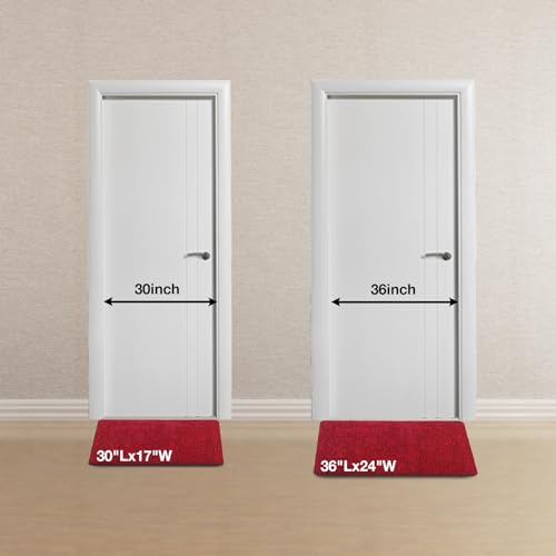 Thin Indoor Doormat Entryway Mats Front Porch Doormats,Non-Slip Dirt-Resistant Entrance Mat,36'' x 24'' Absorbent Door Mats for Any Door, Entryway,Kitchen,Patio,Home - color: Red, size: 2' x 3' (Rectangular)