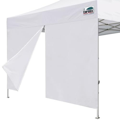 Eurmax USA Instant Canopy SunWall Canopy Middle Zipper Wall for Easy Entry and Exit Sidewall for Pop Up Canopy Tent,1 Pack Sidewall Only (10Ft×5.6Ft,White) - color: White, size: 10x5.6ft