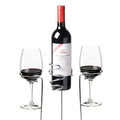 TRUE Picnic Stix Wine Glass & Bottle Holders, Chrome Outdoor Drink Dolder Stakes, Outdoor Cup Holder, Yard Cups, Set of 3, Fits 2 Glasses and 1 Bottle