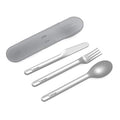 Bentgo Stainless Travel Utensil Set - Reusable 3-Piece Silverware Set with Carrying Case, High-Grade Premium Steel, BPA-Free Case, Eco-Friendly - Ideal for Travel, Camping, and Office Use (Gray) - color: Gray