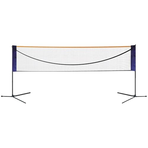 20 ft Portable Badminton Net & Adjustable Sports Net, Multi-Sport Net with Height Adjustment, Foldable Volleyball Tennis Net Set for Indoor Outdoor Court Backyard and Beach Games