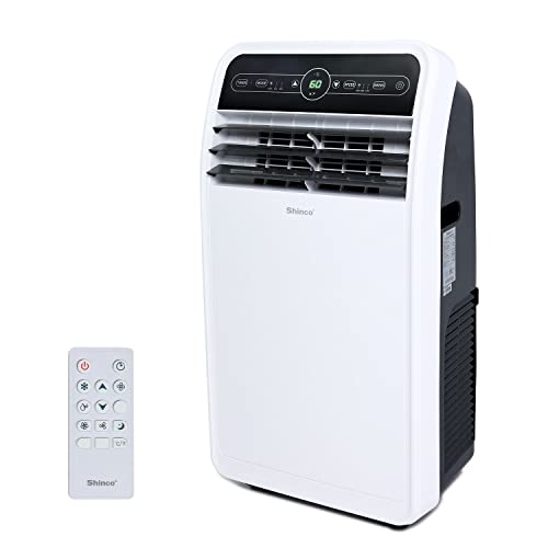 Shinco 12,000 BTU Portable Air Conditioner, Portable AC Unit with Built-in Cool, Dehumidifier&Fan Modes for Room up to 400 sq.ft, Room Air Conditioner with Remote Control, 24 Hour Timer - color: SPF1-White-Auto Evapotation System, size: 12000 BTU