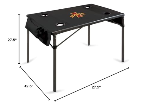 PICNIC TIME NCAA Iowa State Cyclones Soft Top Travel Table, Black, One Size (799-00-179-234-0)