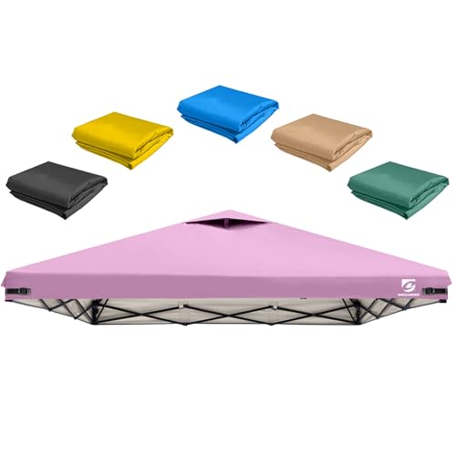 10x10 Pop Up Canopy Replacement Top Cover with Air Vent for Straight Leg Canopy Tent, Waterproof for Outdoor Garden Patio Camping Sun Shade (Pink) - color: Pink
