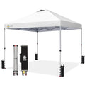 CROWN SHADES 12x12 Pop Up Canopy Outside Canopy, Patented One Push Tent Canopy with Wheeled Carry Bag, Bonus 8 Stakes and 4 Ropes, White - color: Grid White, size: 12x12
