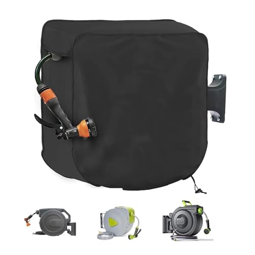 Garden Hose Reel Cover for Giraffe Tools AW50, Waterproof Outdoor Wall Mounted Hose Reel Protector with Drawstring, Dustproof Windproof Hose Storage Cover,A - color: A
