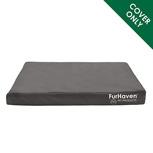 Furhaven Replacement Dog Bed Cover Water-Resistant Indoor/Outdoor Logo Print Oxford Polycanvas Mattress, Washable - Stone Gray, Medium - color: Stone Gray, size: Medium