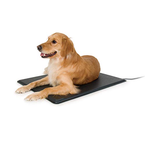 K&H Pet Products Original Lectro-Kennel Outdoor Heated Dog Pad with Free Cover Black Large 28.5 X 22.5 Inches - size: Large (22.5 x 28.5 in), style: Retail Box