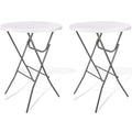 Lakhow 2 Pack Cocktail Table 28in Folding Round High Top Indoor Outdoor with Removable Legs, Tall Bistro Foldable Bar Height Table for Parties, Patio, Backyard, Dining Room, Events, White - size: 28''×43''/2PC