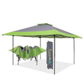 PHI VILLA Pop-Up Canopy Tent 13x13 Instant Shelter with Wheeled Bag, 150D Oxford Fabric, Green - color: Green