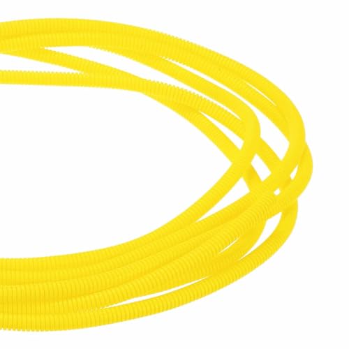 DMiotech 20ft Wire Loom Split Tubing 1/4 Inch(6.4mm) ID, Cord Protectors from Pet Flexible Conduit Cable Management for Office Home Garden, Yellow - color: Yellow, size: 1/4"-20ft