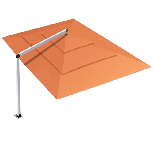 EliteShade USA Atlas 3-Tier 10x13FT Full Aluminum Cantilever Patio Umbrella for Outdoor Restaurant Garden Courtyard Deck Pool and Marketing with Light (No battery), Rust - color: Rust, style: 10×13FT Atlas