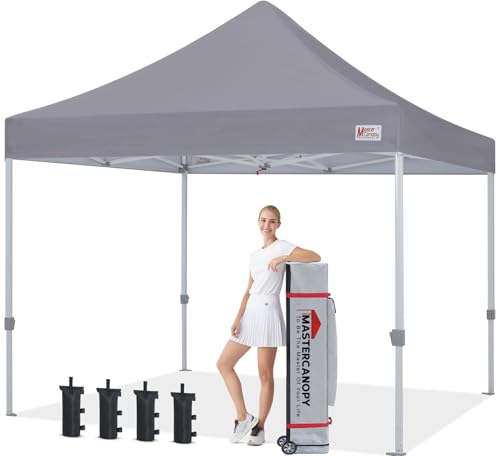 MASTERCANOPY Pop Up Canopy Tent Commercial Grade 10x10 Instant Shelter (Grey) - color: Gray, size: 10x10