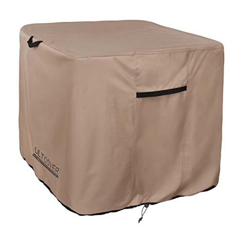 ULTCOVER Waterproof Square Air Conditioner Cover for Outside AC Units Size Upto 34W x 34D x 32H inch - color: Brown, size: 34x34x32 inch