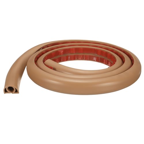 HARFINGTON 4ft Cord Cover Floor W0.3 x H0.3 Inner Channel PVC Hide Extension Cable Floor Wire Hider Wire Covers Protector for Prevent Cable Trips Cables Management, Brown - color: Brown, size: W0.3"xH0.3"x4ft